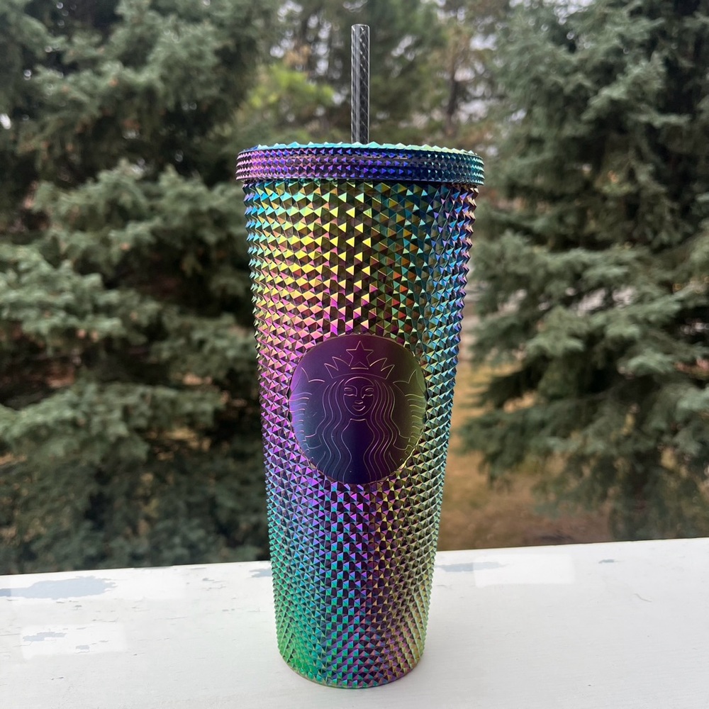 Satrbucks Limited Edition Studded Oil slick Rainbow Iridescent Tumbler